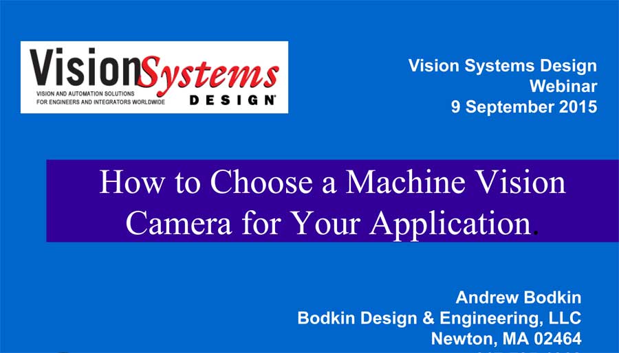 Webinar: How to Choose a Machine Vision Camera